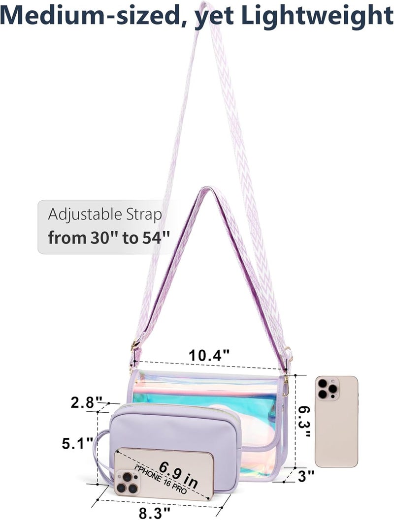 Packism Clear Bag for Stadium Events - Small Clear Purses for Women Crossbody Messenger Bag for Concerts Sporting Events - Image 3